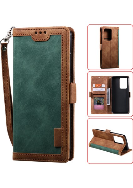 Samsung Galaxy S20 Ultra Için Vintage Ekleme Stili Cüzdan Stand Flip Deri Kılıf (Yurt Dışından)