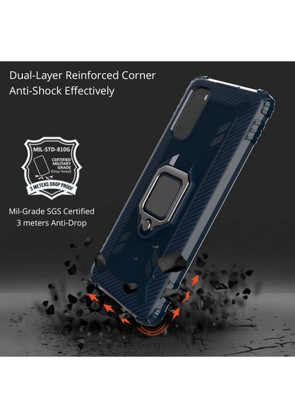 Samsung Galaxy S20 Ultra Için Parmak Yüzüğü Kickstand Tpu Arka Kabuk [yerleşik Manyetik Metal Sac] Kasa (Yurt Dışından) modelleri
