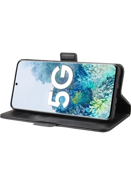 Samsung Galaxy S20 Fe 4g/fe 5G/S20 LITE/S20 Fe 2022 Için Çift Toka Deri Kabuğu Cüzdan Stand Tasarım (Yurt Dışından)