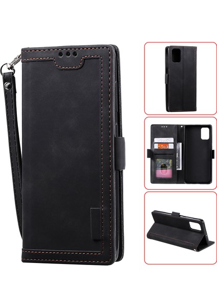 Samsung Galaxy S20 FE/S20 Fan EDITION/S20 Fe 5G/S20 Fan Edition 5G/S20 LITE/S20 Fe 2022 Vintage Ekleme Stili Stand Deri Kapak Kılıfı (Yurt Dışından)