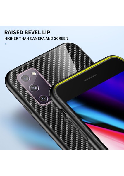 Karbon Fiber Doku Temperlenmiş Cam + Pc + Samsung Galaxy S20 Fe 5g/fan Edition 5G/S20 FE/S20 LITE/S20 Fe 2022 Için Tpu Hibrit Kılıf (Yurt Dışından)