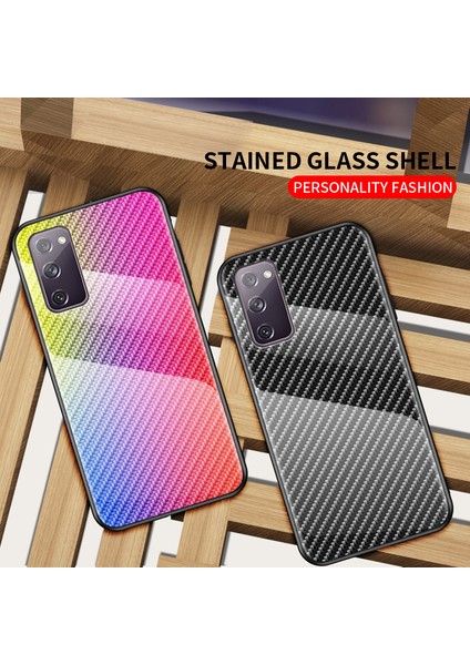 Karbon Fiber Doku Temperlenmiş Cam + Pc + Samsung Galaxy S20 Fe 5g/fan Edition 5G/S20 FE/S20 LITE/S20 Fe 2022 Için Tpu Hibrit Kılıf (Yurt Dışından)