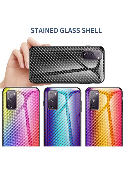 Karbon Fiber Doku Temperlenmiş Cam + Pc + Samsung Galaxy S20 Fe 5g/fan Edition 5G/S20 FE/S20 LITE/S20 Fe 2022 Için Tpu Hibrit Kılıf (Yurt Dışından)