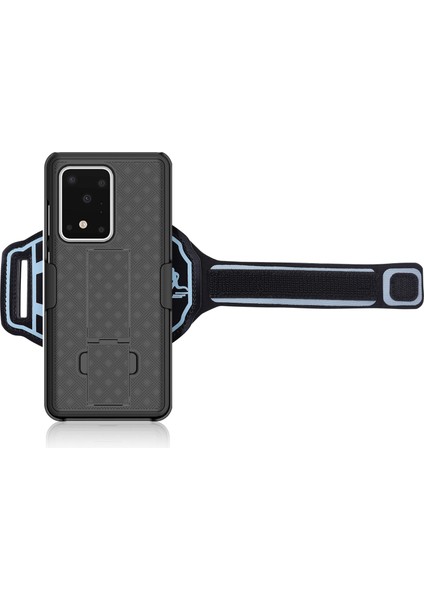 Samsung Galaxy S20 Ultra Için Kickstand Telefon Kapağı ile Naylon Spor Bilekliği Dokuma Cilt Pc Kılıfı (Yurt Dışından)