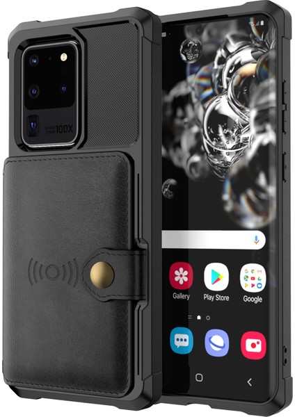 Samsung Galaxy S20 Ultra Için Dahili Manyetik Sayfalı Cüzdan Kickstand Shell ile Deri Kaplamalı Tpu (Yurt Dışından) modelleri