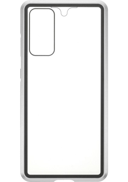 Samsung Galaxy S20 Fe 4G/5G/S20 LITE/S20 Fe 2022 Çift Taraflı Temperli Cam + Manyetik Metal Çerçeve Telefon Kılıfı (Kabarcık Çanta Paketi) (Yurt Dışından)