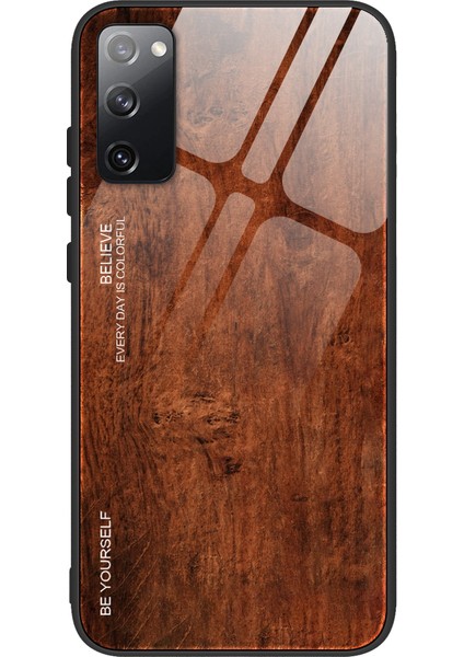 Samsung Galaxy S20 Fe 4g/fe 5G/S20 LITE/S20 Fe 2022 Için Ahşap Doku Tpu + Temperli Cam Kapak (Yurt Dışından)