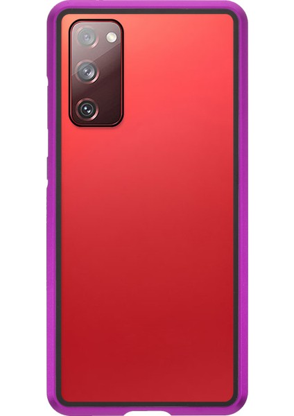 Samsung Galaxy S20 Fe 4G/5G/S20 LITE/S20 Fe 2022 Çift Taraflı Temperli Cam + Manyetik Metal Çerçeve Telefon Kılıfı (Yurt Dışından)
