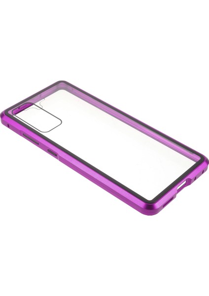 Samsung Galaxy S20 Fe 4G/5G/S20 LITE/S20 Fe 2022 Çift Taraflı Temperli Cam + Manyetik Metal Çerçeve Telefon Kılıfı (Yurt Dışından)