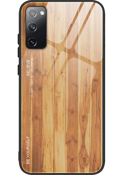 Samsung Galaxy S20 Fe 4g/fe 5G/S20 LITE/S20 Fe 2022 Için Ahşap Doku Tpu + Temperli Cam Kapak (Yurt Dışından)