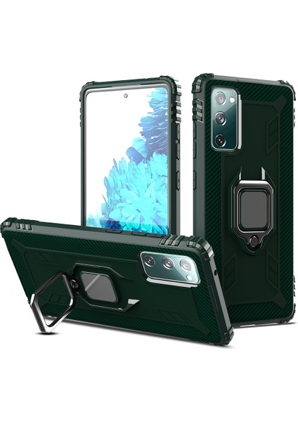 Samsung Galaxy S20 Fe 4G/5G/S20 LITE/S20 Fe 2022 Parmak Yüzük Kickstand Telefon Kılıfı Tpu Protector Shell (Yurt Dışından)