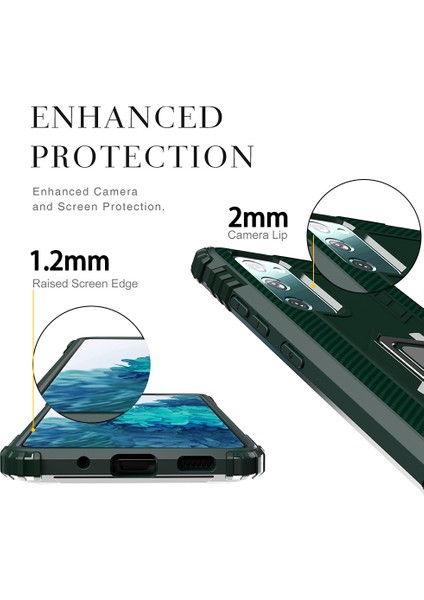 Samsung Galaxy S20 Fe 4G/5G/S20 LITE/S20 Fe 2022 Parmak Yüzük Kickstand Telefon Kılıfı Tpu Protector Shell (Yurt Dışından)