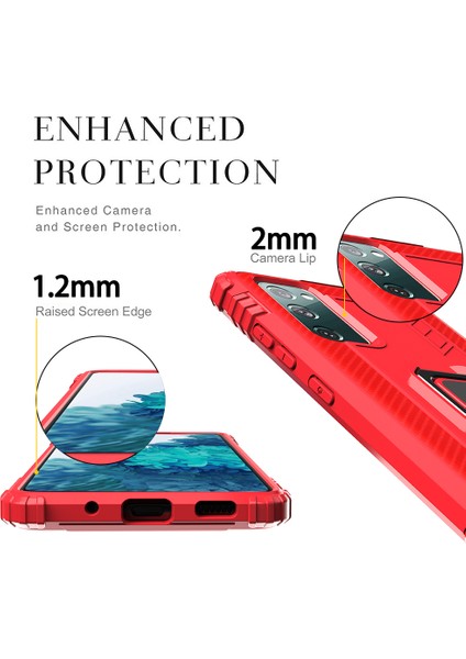 Samsung Galaxy S20 Fe 4G/5G/S20 LITE/S20 Fe 2022 Parmak Yüzük Kickstand Telefon Kılıfı Tpu Protector Shell (Yurt Dışından)