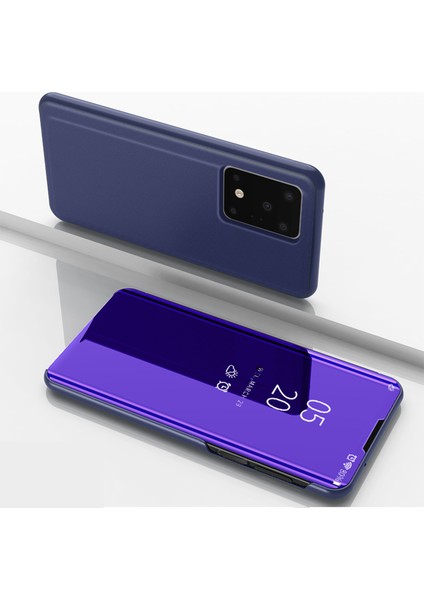 Ayna Elektrokaplama Görünümü Samsung Galaxy S20 Ultra Için Deri Deri Stand Kılıfı (Yurt Dışından)