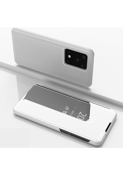 Ayna Elektrokaplama Görünümü Samsung Galaxy S20 Ultra Için Deri Deri Stand Kılıfı (Yurt Dışından)