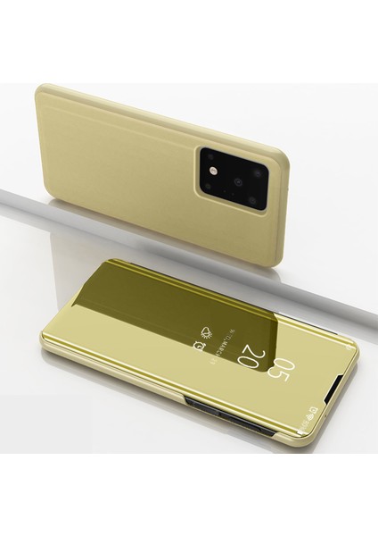 Ayna Elektrokaplama Görünümü Samsung Galaxy S20 Ultra Için Deri Deri Stand Kılıfı (Yurt Dışından)