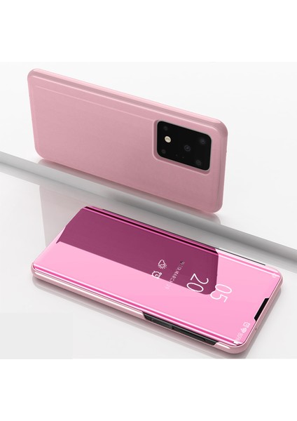 Ayna Elektrokaplama Görünümü Samsung Galaxy S20 Ultra Için Deri Deri Stand Kılıfı (Yurt Dışından)