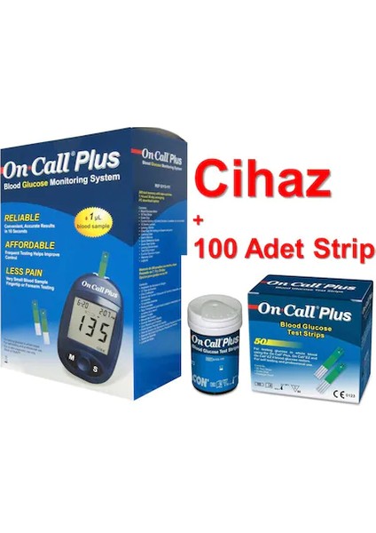 On Call Cihazı Aleti ve Test Stribi 2 Kutu 100 Adet