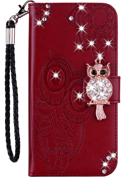 Samsung Galaxy S20 FE/S20 Fan EDITION/S20 Fe 5G/S20 Fan Edition 5G/S20 LITE/S20 Fe 2022 Rhinestone Dekorasyon Baskı Deri Kabuk Cüzdan Stand Telefon Kapağı (Yurt Dışından)