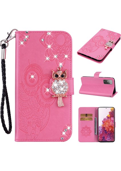 Samsung Galaxy S20 FE/S20 Fan EDITION/S20 Fe 5G/S20 Fan Edition 5G/S20 LITE/S20 Fe 2022 Rhinestone Dekorasyon Baskı Deri Kabuk Cüzdan Stand Telefon Kapağı (Yurt Dışından)
