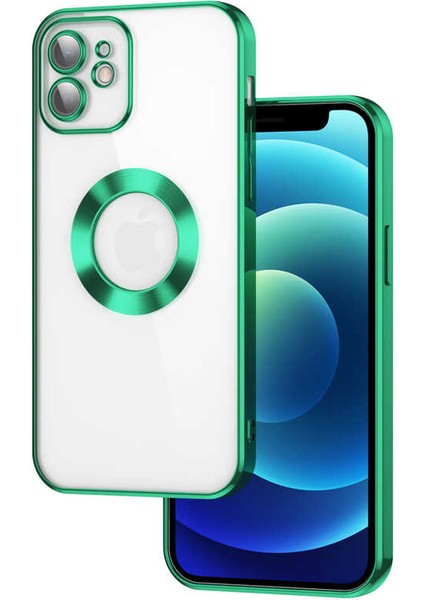 Heptek İletişim Apple iPhone 11 Kılıf Kamera Lens Korumalı Logo Gösteren Arkası Şeffaf Parlak Kenarlı Kapak  (Omega)