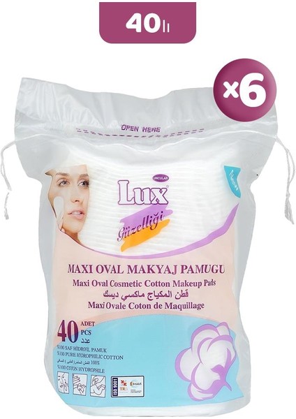 Disk Oval Makyaj Pamuğu 40' Lı x 6