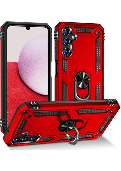 Galaxy A14 Kılıf Tank Zırh Yüzüklü Mıknatıslı Standlı Kapak (Vega)