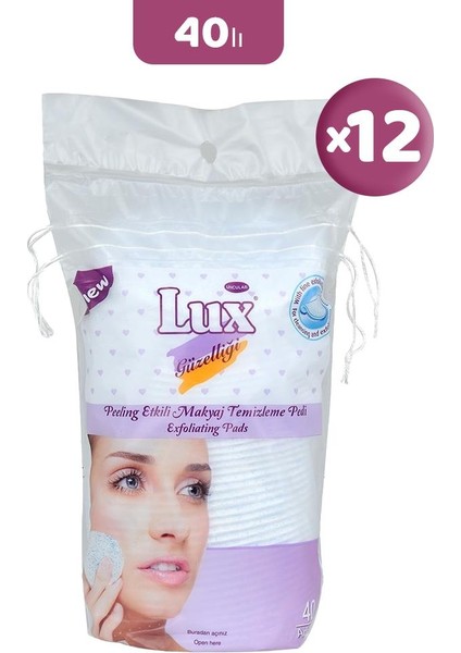 Peeling Etkili Makyaj Pamuğu 40' Lı x 12