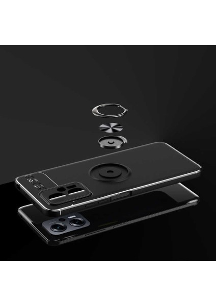 Xiaomi Redmi Note 12 Pro 5G Kılıf Autofocus Shockprof Ravel Yüzüklü Standlı Slikon Kapak Siyah - Mavi fırsatları