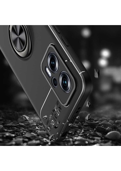 Xiaomi Redmi Note 12 Pro 5G Kılıf Autofocus Shockprof Ravel Yüzüklü Standlı Slikon Kapak Siyah - Mavi indirimleri