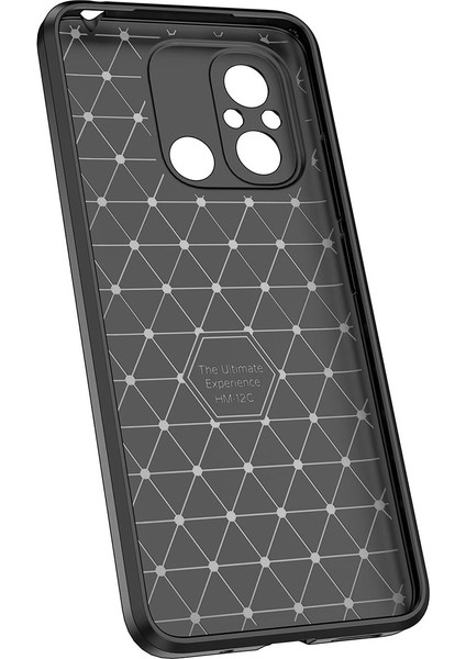 Xiaomi Redmi 12C Kılıf Kamera Korumalı Rugan Armor Deri Görünümlü Yüksek Kalite Silikon Niss Lacivert