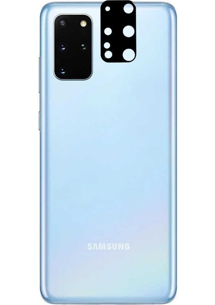 Samsung Galaxy S20 Plus Kamera Lens Koruyucu Siyah Çerçeveli Kavisli Korunaklı (3d-Glass)