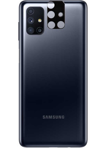 Heptek İletişim Samsung Galaxy M51 Kamera Lens Koruyucu Siyah Çerçeveli Kavisli Korunaklı (3d-Glass)