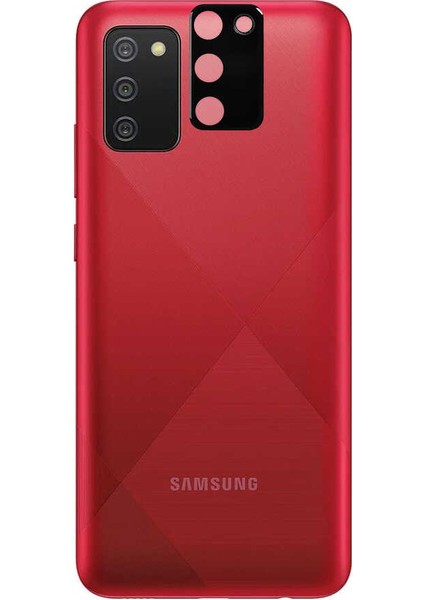 Heptek İletişim Samsung Galaxy A02S Kamera Lens Koruyucu Siyah Çerçeveli Kavisli Korunaklı (3d-Glass)