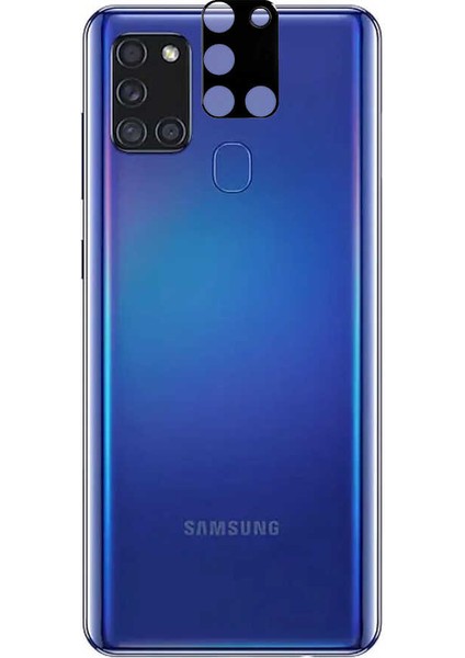 Samsung Galaxy A21S Kamera Lens Koruyucu Siyah Çerçeveli Kavisli Korunaklı (3d-Glass)