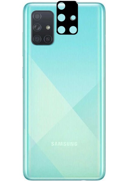 Heptek İletişim Samsung Galaxy A71 Kamera Lens Koruyucu Siyah Çerçeveli Kavisli Korunaklı (3d-Glass)