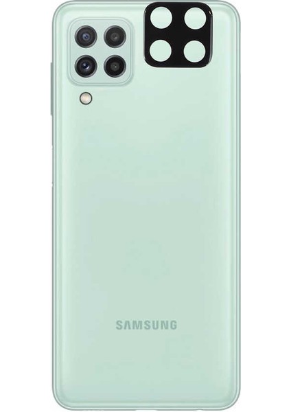 Samsung Galaxy A22 4g Kamera Lens Koruyucu Siyah Çerçeveli Kavisli Korunaklı (3d-Glass)