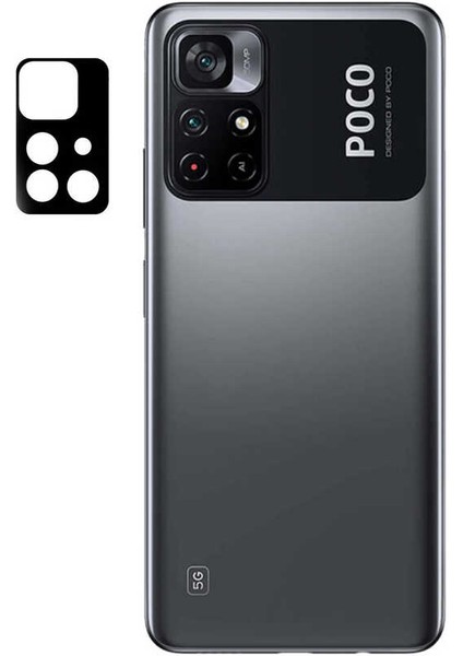 Heptek İletişim Xiaomi Poco M4 Pro 5g Kamera Lens Koruyucu Siyah Çerçeveli Kavisli Korunaklı (3d-Glass)