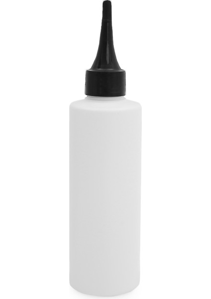 100 Adet - 150ML Plastik Beyaz Boş Şişe, Siyah Sivri Damlatma Kapaklı