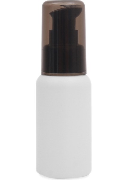 100 Adet - 50ML Plastik Beyaz Boş Şişe, Siyah Losyon Serum Pompalı