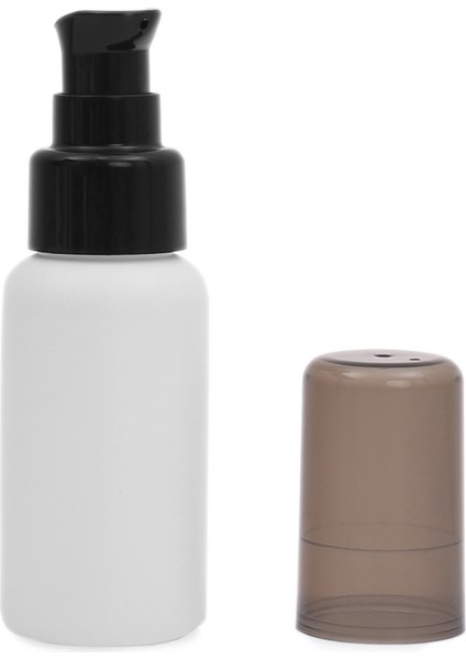 100 Adet - 50ML Plastik Beyaz Boş Şişe, Siyah Losyon Serum Pompalı