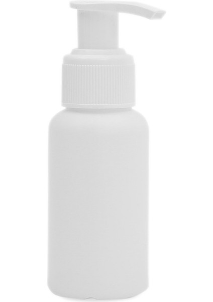 100 Adet - 50ML Plastik Beyaz Boş Şişe, Beyaz Sıvı Sabun Pompalı