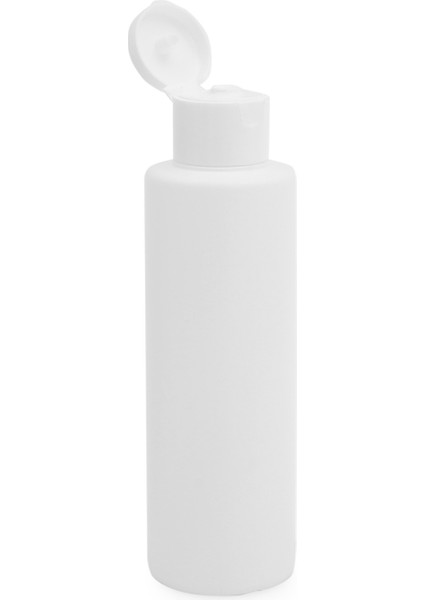 100 Adet - 150ML Plastik Beyaz Boş Şişe, Beyaz Açmalı Kapaklı