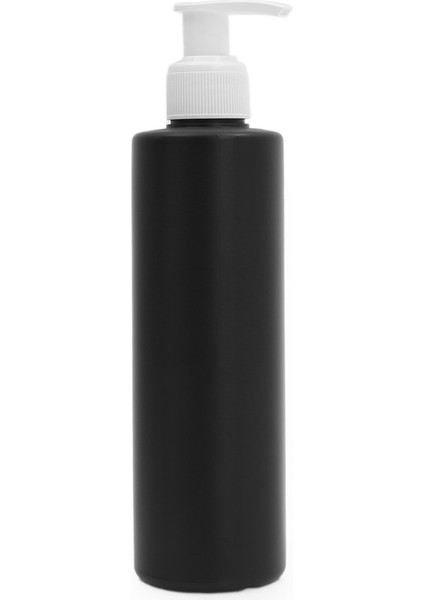 100 Adet - 250ML Plastik Siyah Boş Şişe, Beyaz Sıvı Sabun Pompalı