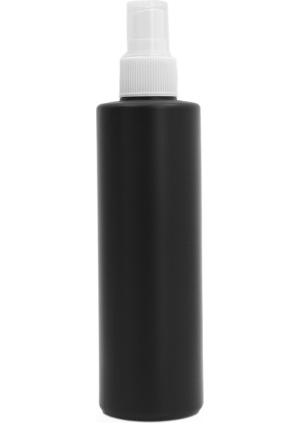 100 Adet - 250ML Plastik Siyah Boş Şişe, Beyaz Parmak Sprey Valf Aparatlı