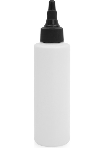 100 Adet - 250ML Plastik Beyaz Boş Şişe, Siyah Asansör Kapaklı