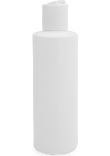100 Adet - 250ML Plastik Beyaz Boş Şişe, Beyaz Disctop Kapaklı