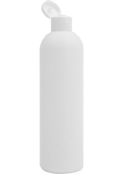 100 Adet - 330ML Plastik Beyaz Boş Şişe, Beyaz Açmalı Kapaklı