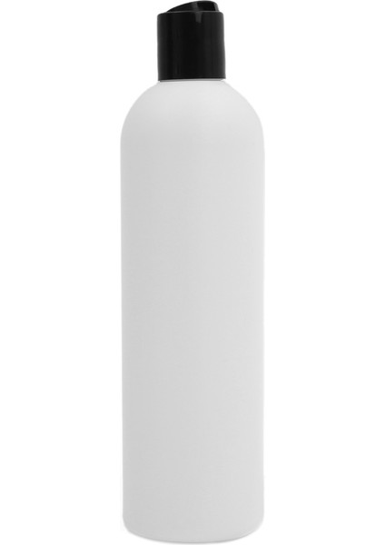 100 Adet - 330ML Plastik Beyaz Boş Şişe, Siyah Disctop Kapaklı