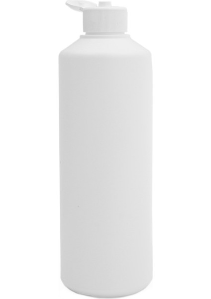 100 Adet - 500ML Plastik Beyaz Boş Şişe, Beyaz Açmalı Kapaklı